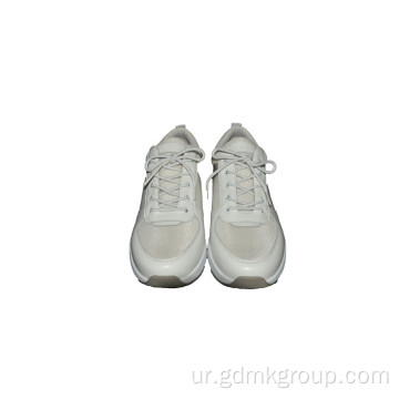 خواتین کے سفید آرام دہ لیس اپ جوتے